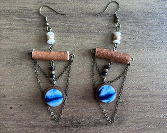 Indigo Kette Drape Ohrringe
