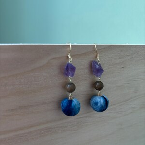Handmade Indigo Dyed Earrings – Natural Boho Elegance