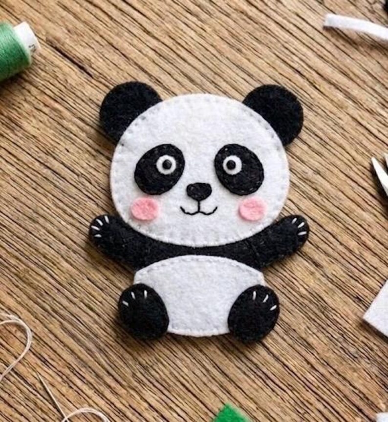 Easy Panda Sewing Pattern Felt Panda Sewing Pattern | DIY Craft (PDF Pattern) | Handmade Wappen ...
