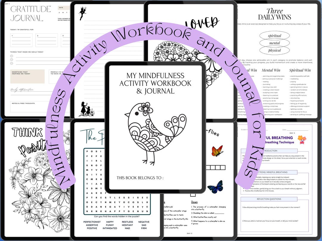 Mindfulness Activity Workbook for Kids | Printable Gratitude ...