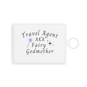 Tarjetero para agente de viajes: elegante estuche de piel saffiano para hadas madrinas, regalo perfecto para amantes de los viajes, artículos esenciales para las vacaciones, [...]