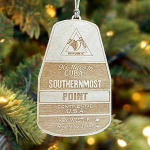 Key West Southernmost Point Ornament with Free Gift Box