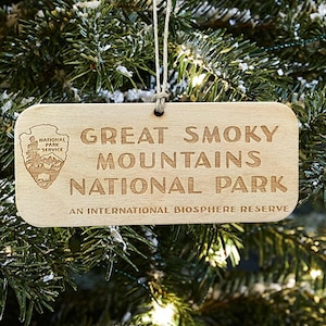 Great Smoky Mountains National Park Sign Ornament with Free Gift Box