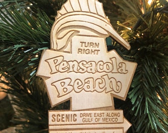 Pensacola Beach Ornament - Free Gift Box
