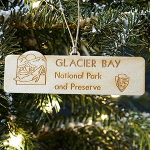 Glacier Bay National Park Sign Ornament with Free Gift Box