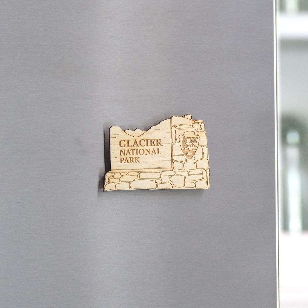 Glacier National Park Sign Magnet With Free Gift Box - Etsy