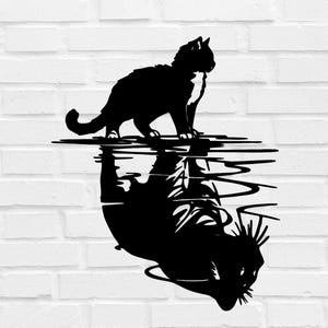 Cat Silhouette Laser Cut Svg Dxf Files | Glowforge Cut Files | Svg Cut File for Cricut | Cnc Cutting Router |Digital Vector Instant Download