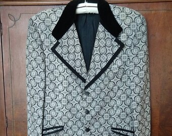 Black and White Exquisite Dinner Jacket 40 Chest Delton Lounge Jacket Vintage