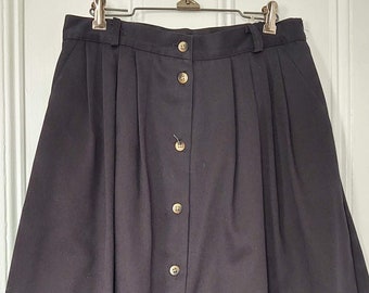 Black Button Down Skirt with Pockets