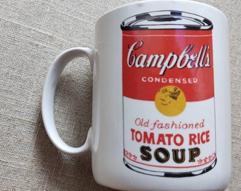 Andy Warhol Signature Campbell's Tomato Soup Mug Coffee Cup Block Pop