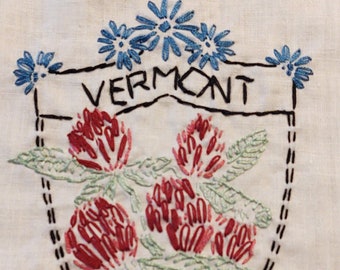 Parche trasero con flor estatal, bordado a mano, bloque de edredón, Texas, Utah, Vermont, Virginia, Washington, Virginia Occidental, Wisconsin, Wyoming