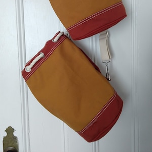 RARE Vintage LL Bean Rope Handled Boat and Tote Barrel Bag Heavy Duty Canvas Bucket Bag