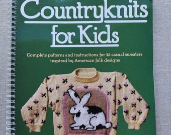 Vintage 1988 Country Knits for Kids by Carol Huber Spiral Bound Knit Sweater Book