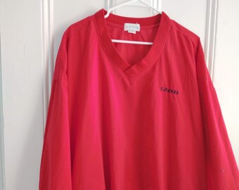 Red Izod Tuck-away Pullover Wind Breaker