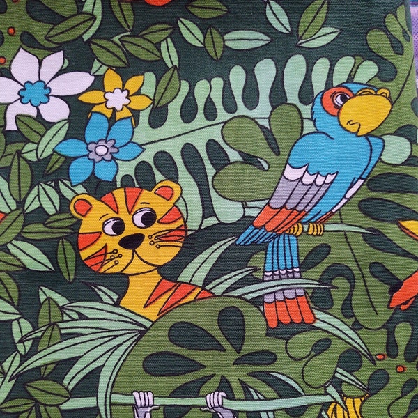 Jungle Animals Curtain Panel or Fabric 45 x 56