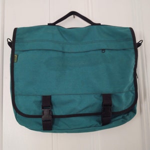 Bolso para portátil LL Bean Campus Carry All en verde azulado con cierres de cremallera
