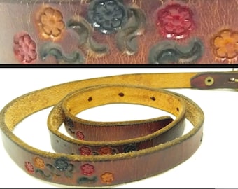 Vintage Leather Belt 1970 display picture 1