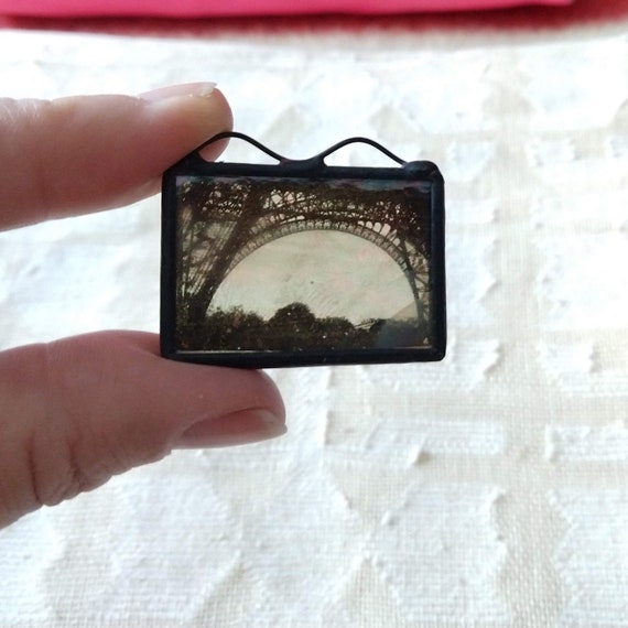 Handmade Vintage Eiffel Tower Photograph Pendant - image 1