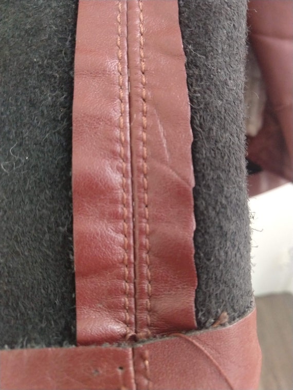 Chestnut Brown Leather Jacket with Removable Faux… - image 5