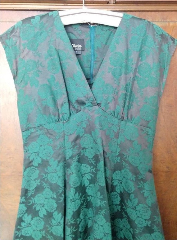 1990s Forest Green Party Dress By Choice Large