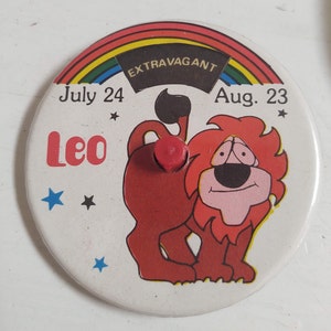 ヴィンテージ 1980年代 獅子座 パーソナリティ スピナーピン 占星術ギフト