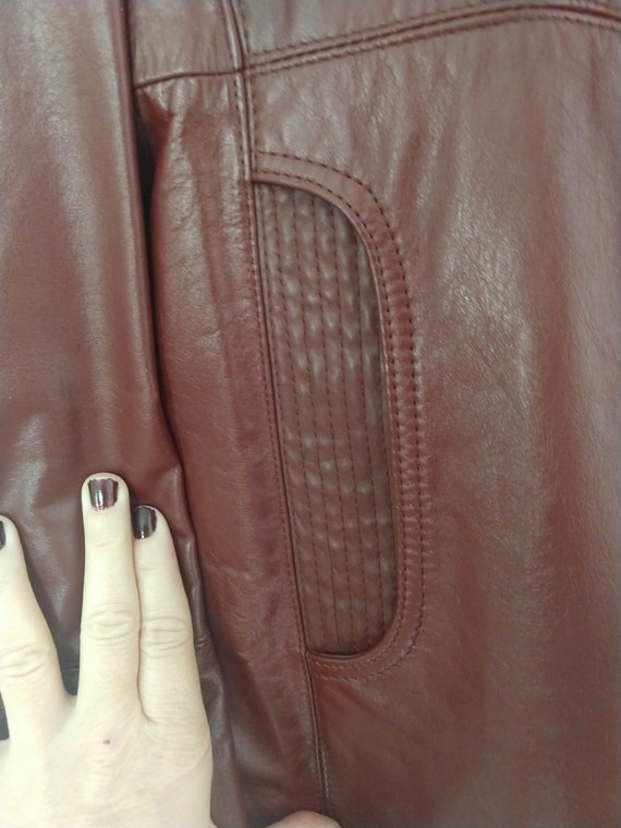 Chestnut Brown Leather Jacket with Removable Faux… - image 9