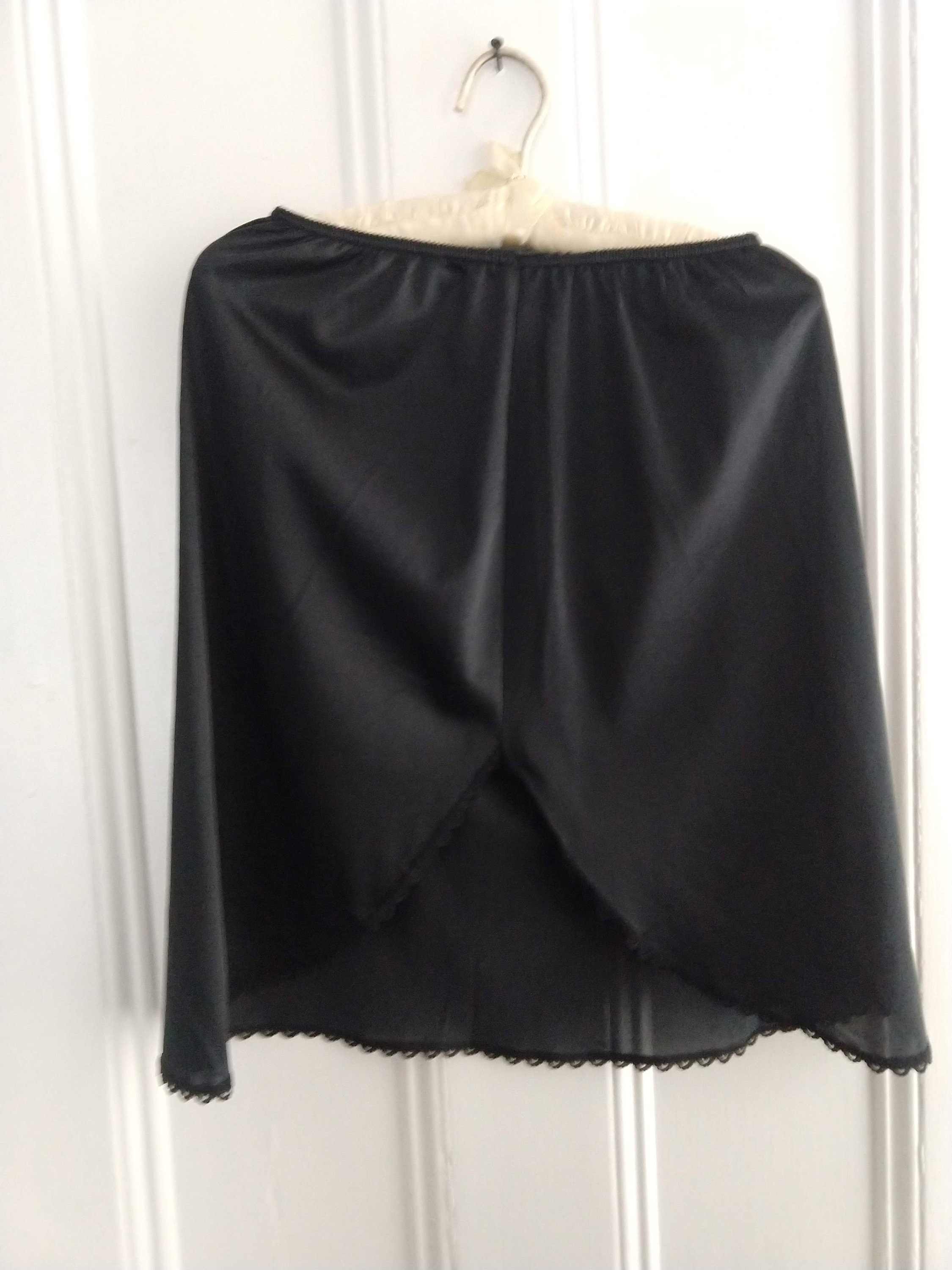 Vintage JC Penney Black Half Slip Short Slip with Side Slit Etsy