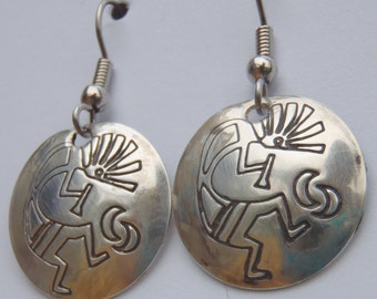 Southwest Kokopelli Concho Earrings