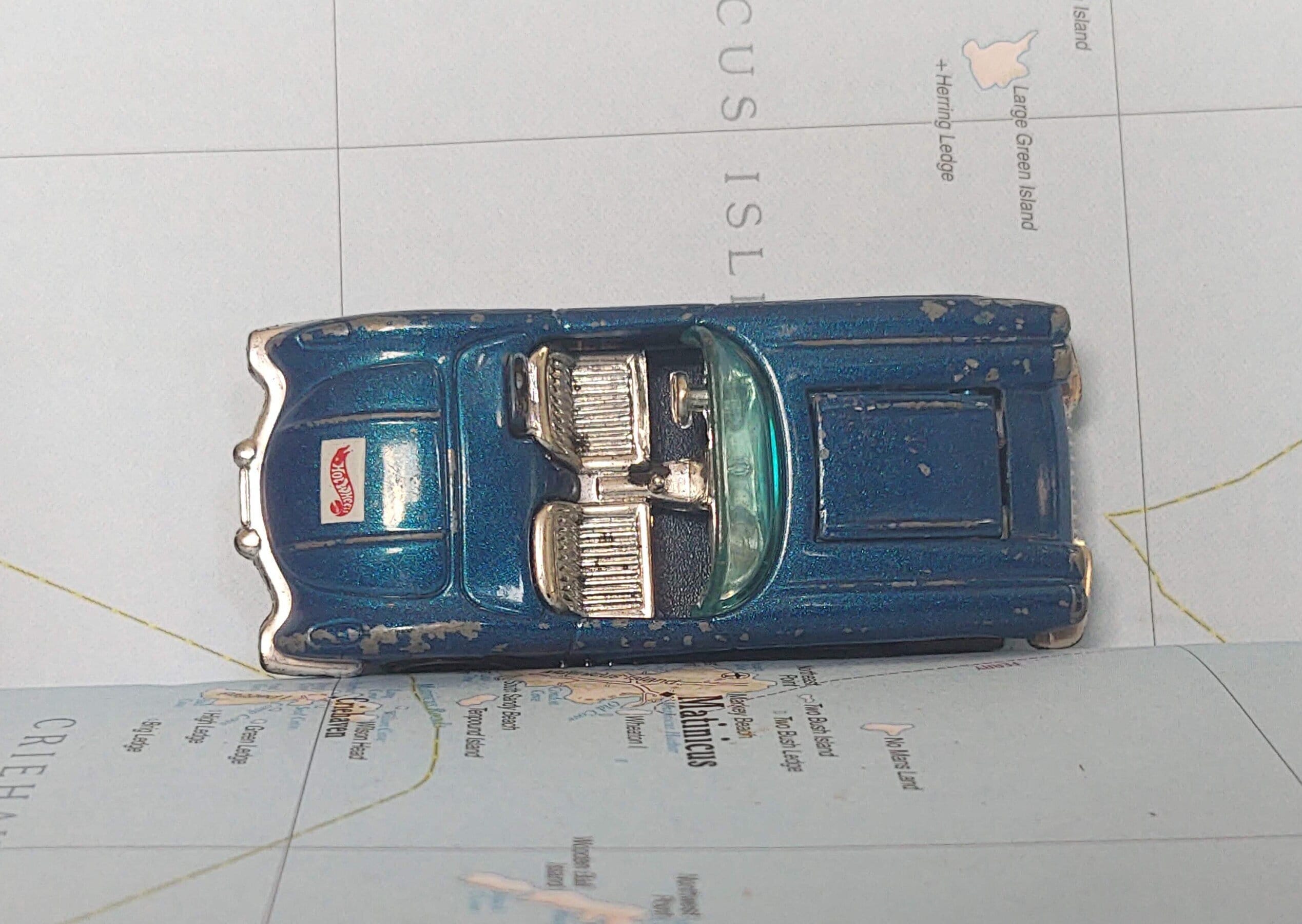 Hot Wheels 58 Corvette Convertible 1994 Vintage Mattel Blue Car