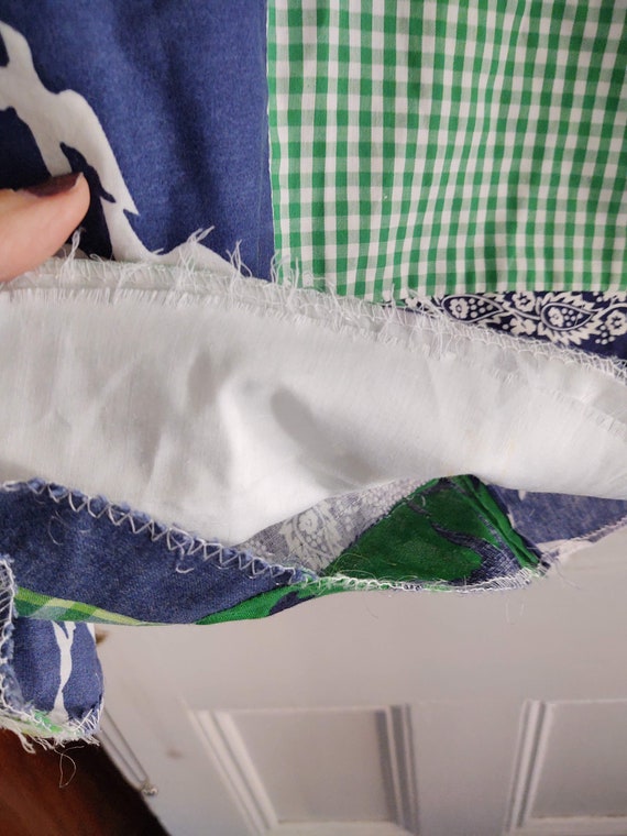 Wrap Around Skirt Vintage Patchwork with Pockets … - image 4