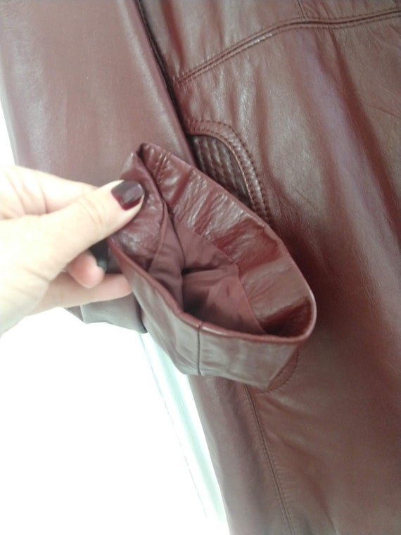 Chestnut Brown Leather Jacket with Removable Faux… - image 4