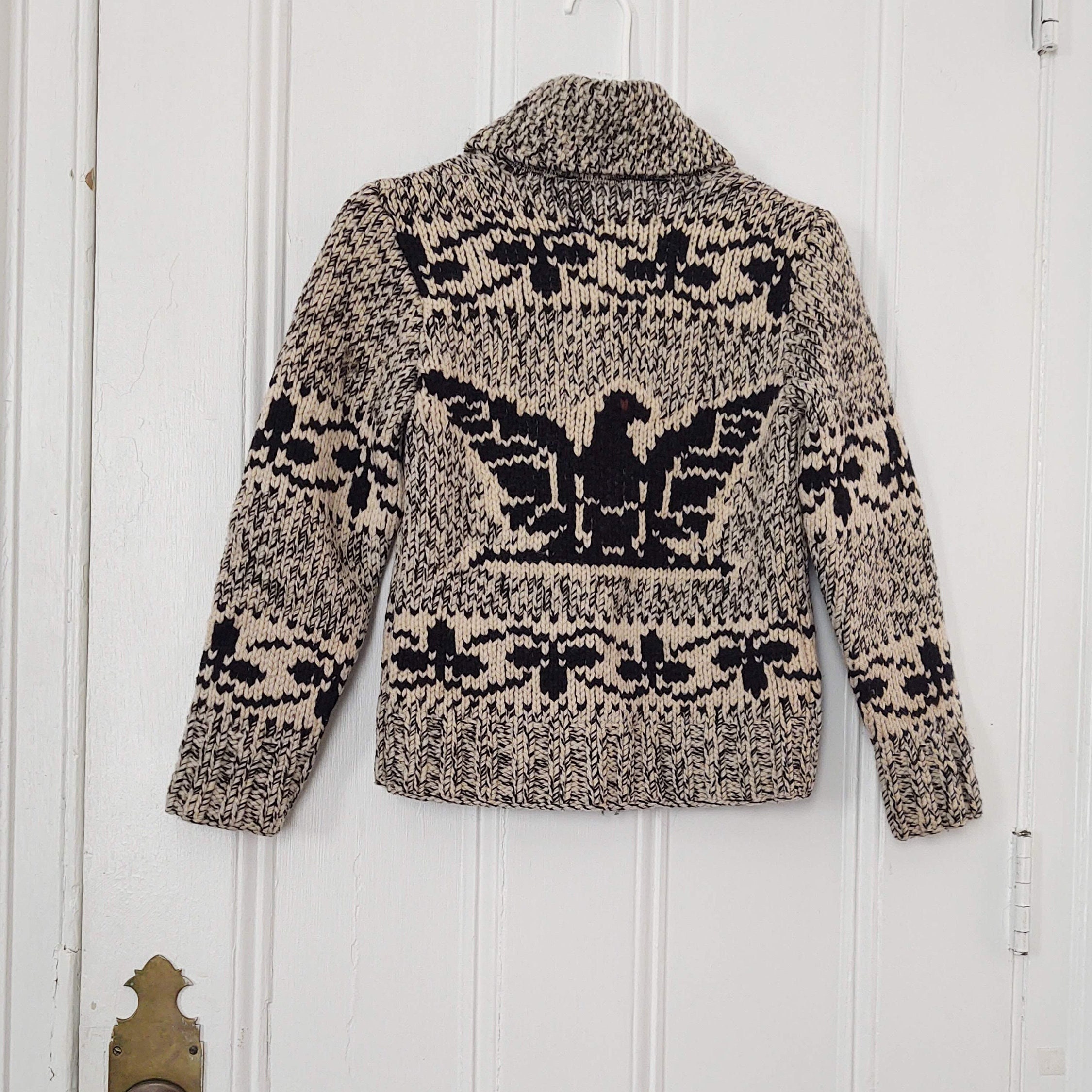 Cowichan Zip up Cardigan | Vintage Chunky Knit Wool Sweater