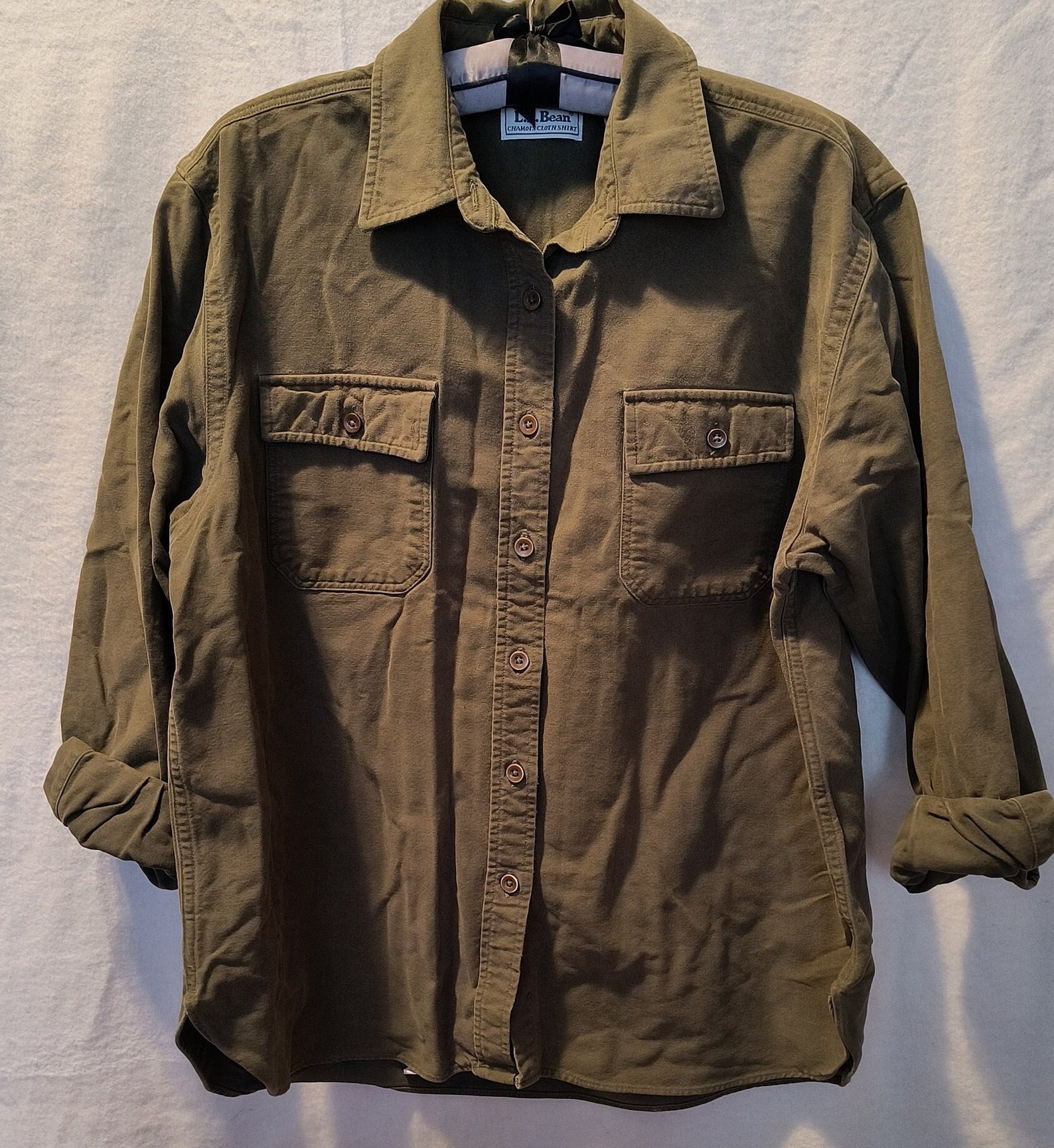 LL Bean Chamois Shirt Jacket Sage Green Shirt Womens 48 Chest Etsy
