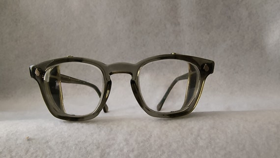 American Optical Safety Goggles, Metal Mesh Side Shields, Small Vintage Woodshop Glasses