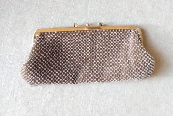 Brown and White Reversible Clutch with Kiss Closu… - image 2