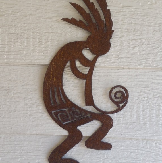 Kokopelli Rustic Steel Wall art Recycled metal custom Kokopelli Southwest Art