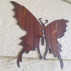 Rustic Butterfly  Recycled Steel Metal Art 8" custom rusty butterfly