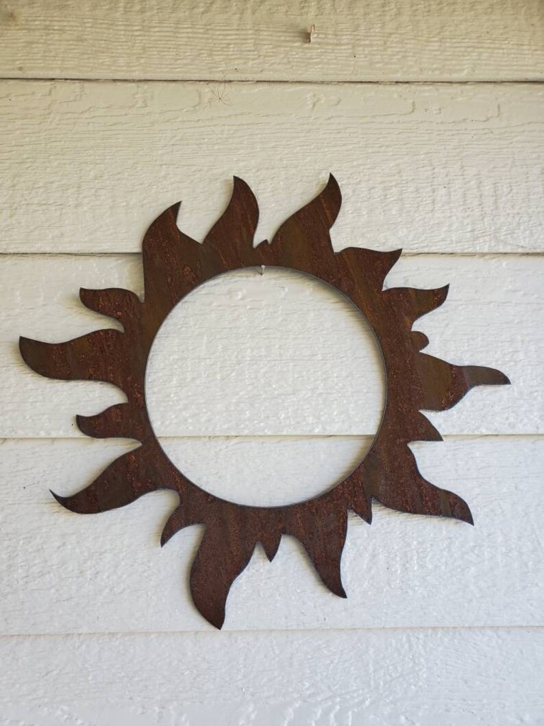 Halo Sun Wall Decor Recycled Steel Rustic Sun Custom Open Sun Etsy