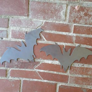 Rustic Bat In Flight Gothic Vampire Recycled Steel Custom Metal Bat image 2