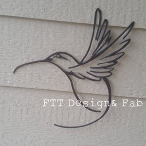 Hummingbird Rustic Hanging Art Large Custom Metal Hummingbird Recycled Steel Hummingbird