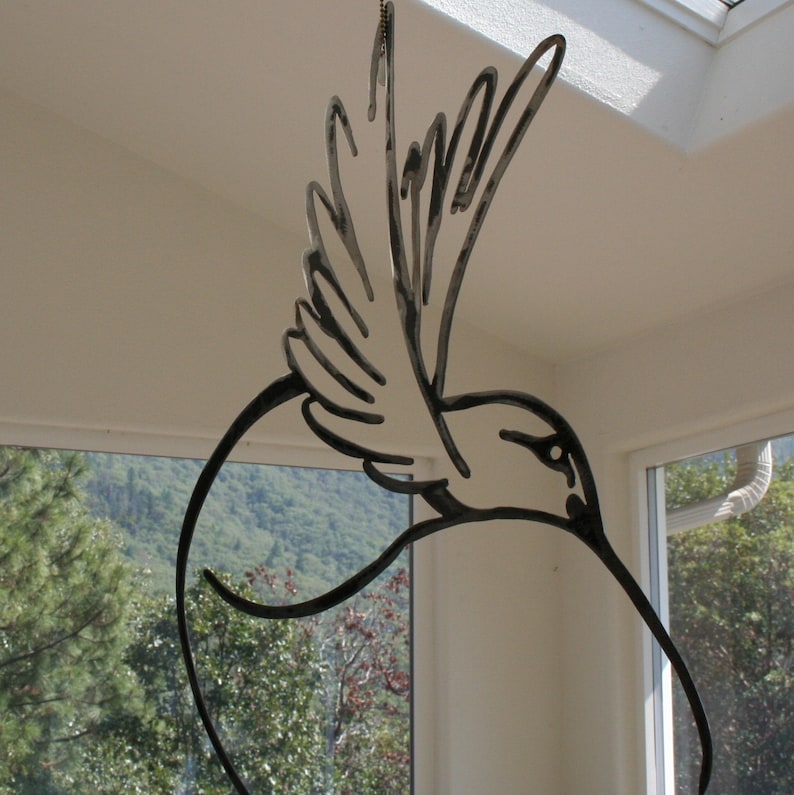 Hummingbird Rustic Hanging Art Metal Hummingbird Custom Steel Etsy