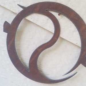 Rustic Yin Yang custom zen metal Recycled Steel Yoga Spiritual decor