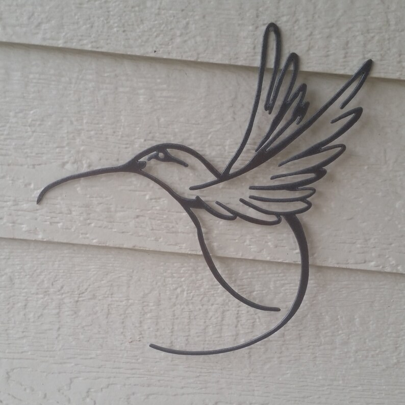 Hummingbird Rustic Hanging Art Metal Hummingbird Custom Steel Etsy
