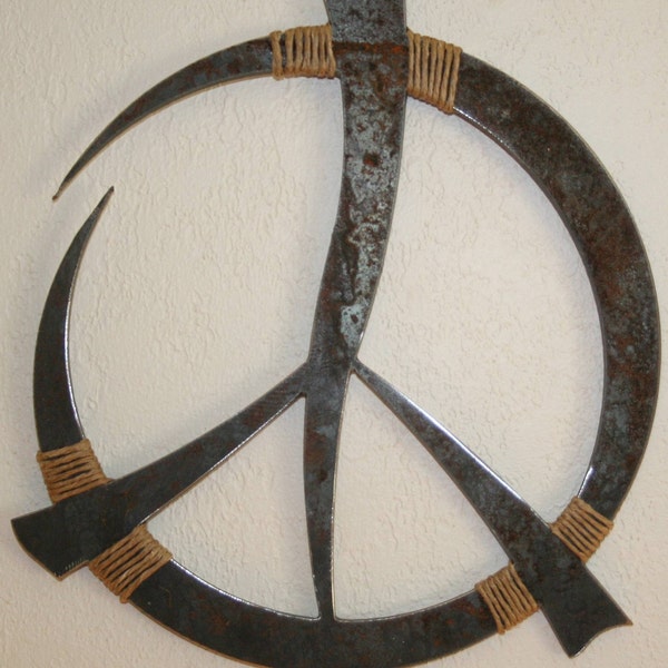 Rustic Peace Sign 25" custom deco peace sign steel peace