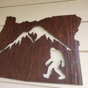 Aangepaste Oregon Big Foot Yeti Sasquatch State Mountain Tree Sign gerecycleerd stalen rustieke muur opknoping JOUW staatsbord ELKE staat