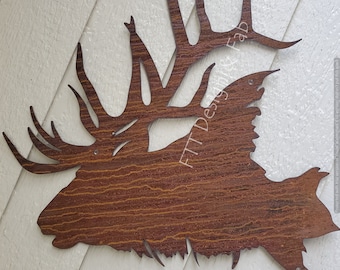 Majestueus rustiek elandsilhouet gerecycled stalen elandkop Aangepaste metalen muurkunst eland