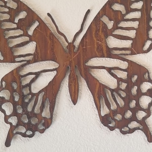 Bent Winged Rustic Butterfly recycled steel custom butterfly Monarch