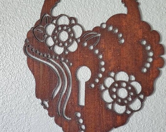 Love Child Floral Heart Locket Rustic custom decorative
