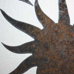 Let the Sun Shine Wall Decor 24&quot; rustic metal sun Recycled steel sun art