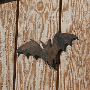 Rustic Bat In Flight Gothic Vampire Recycled Steel Custom Metal Bat image 3